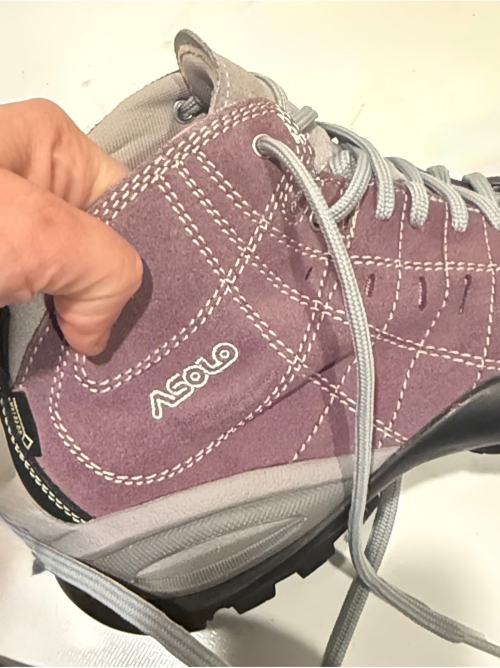 Asolo Iguana GV Goretex Women's Purple Suede Lace-Up Mid Hiking Shoes Size 8 - Picture 2 of 4